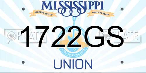 1722GS Mississippi License Plate