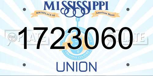 1723060 Mississippi License Plate