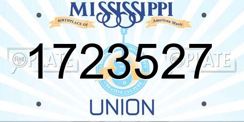 1723527 Mississippi License Plate