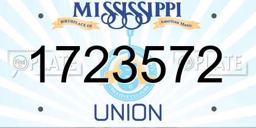 1723572 Mississippi License Plate