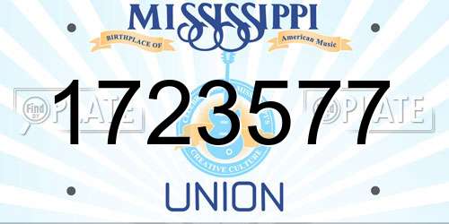 1723577 Mississippi License Plate