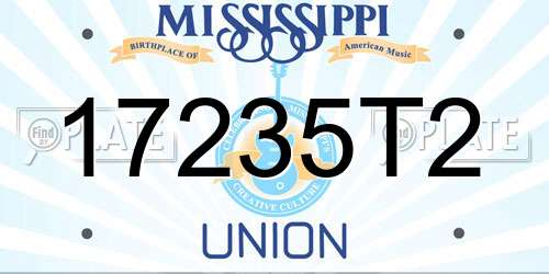 17235T2 Mississippi License Plate