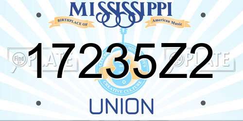 17235Z2 Mississippi License Plate