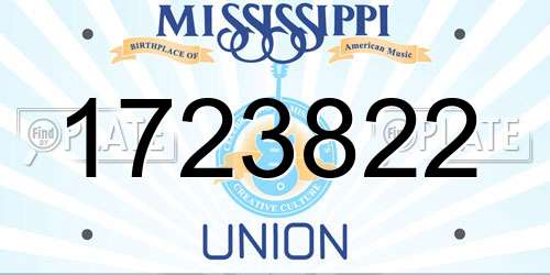1723822 Mississippi License Plate