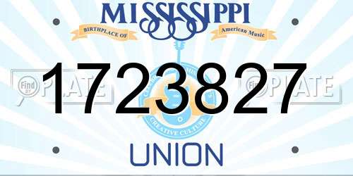 1723827 Mississippi License Plate