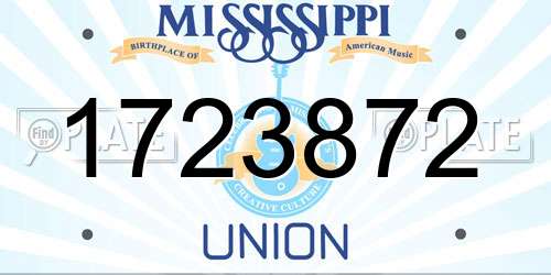 1723872 Mississippi License Plate