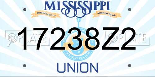 17238Z2 Mississippi License Plate