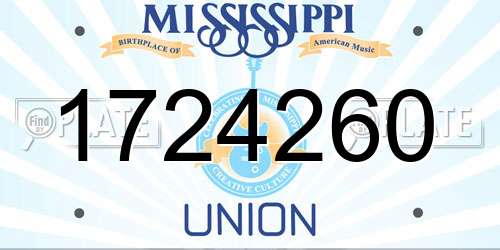 1724260 Mississippi License Plate