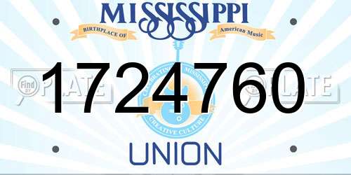 1724760 Mississippi License Plate