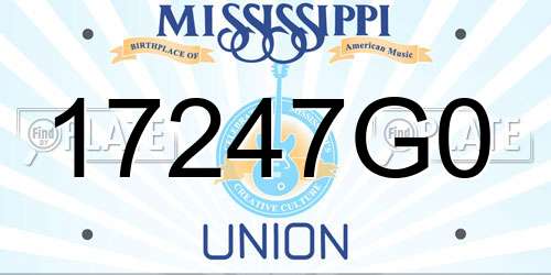 17247G0 Mississippi License Plate