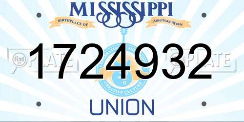 1724932 Mississippi License Plate
