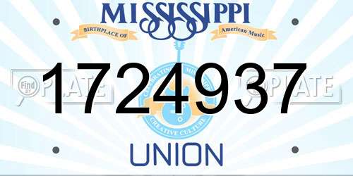 1724937 Mississippi License Plate