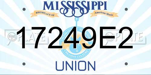17249E2 Mississippi License Plate