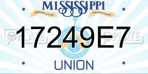 17249E7 Mississippi License Plate