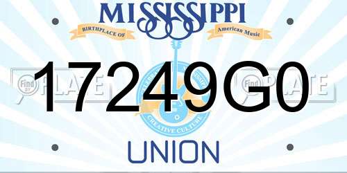 17249G0 Mississippi License Plate