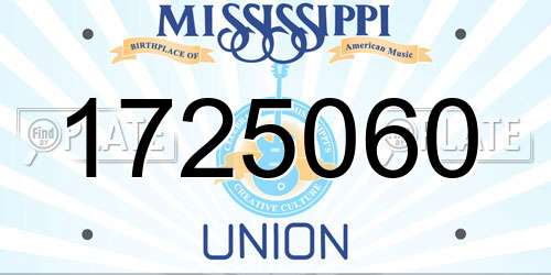 1725060 Mississippi License Plate