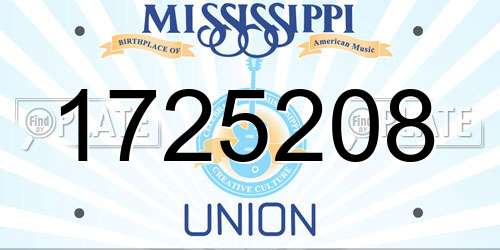 1725208 Mississippi License Plate