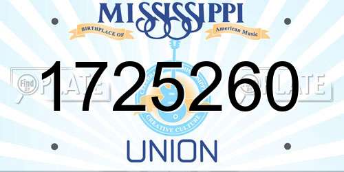 1725260 Mississippi License Plate