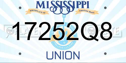 17252Q8 Mississippi License Plate