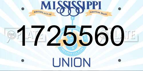 1725560 Mississippi License Plate