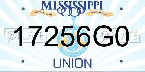 17256G0 Mississippi License Plate