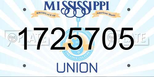 1725705 Mississippi License Plate