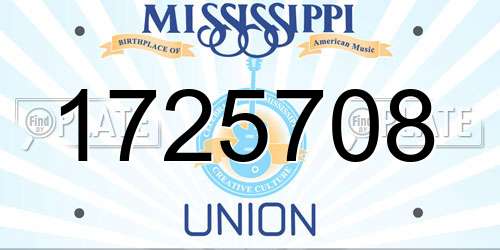 1725708 Mississippi License Plate