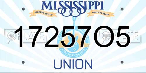 17257O5 Mississippi License Plate