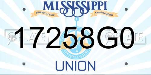17258G0 Mississippi License Plate