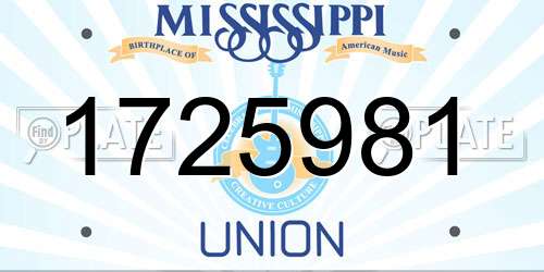 1725981 Mississippi License Plate