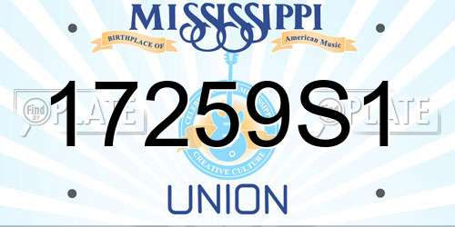 17259S1 Mississippi License Plate
