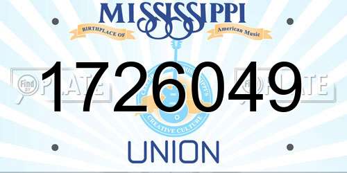 1726049 Mississippi License Plate