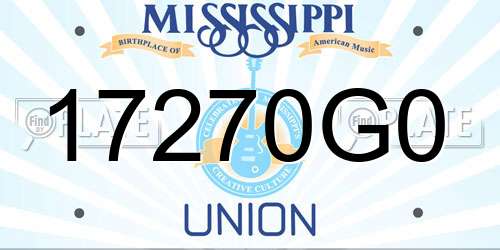 17270G0 Mississippi License Plate
