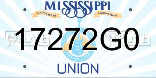 17272G0 Mississippi License Plate