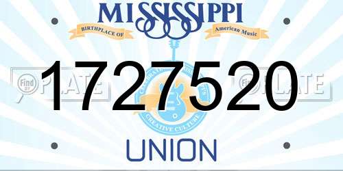 1727520 Mississippi License Plate