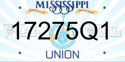 17275Q1 Mississippi License Plate