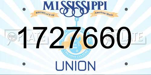 1727660 Mississippi License Plate