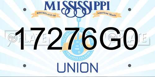 17276G0 Mississippi License Plate