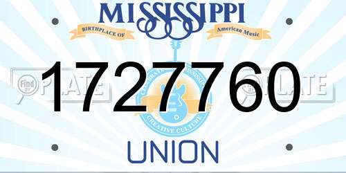 1727760 Mississippi License Plate