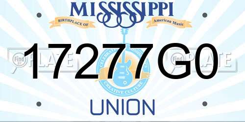 17277G0 Mississippi License Plate