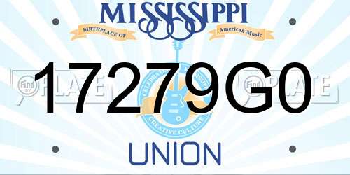 17279G0 Mississippi License Plate