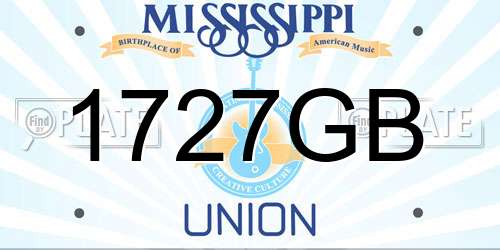 1727GB Mississippi License Plate