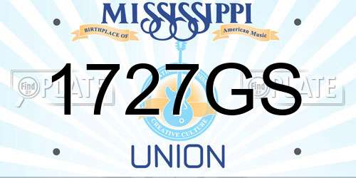 1727GS Mississippi License Plate