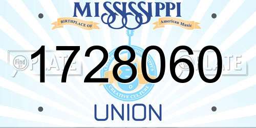 1728060 Mississippi License Plate