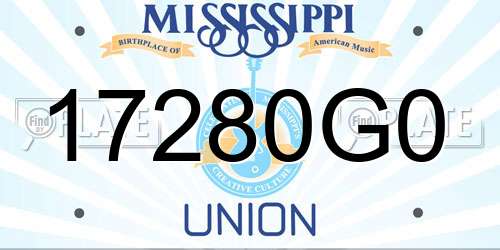 17280G0 Mississippi License Plate