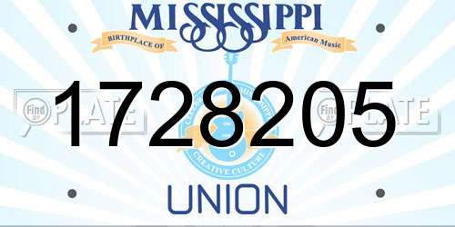 1728205 Mississippi License Plate