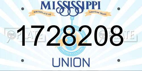 1728208 Mississippi License Plate