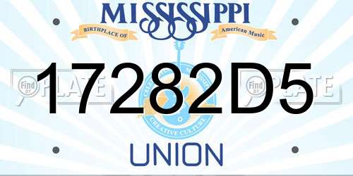 17282D5 Mississippi License Plate