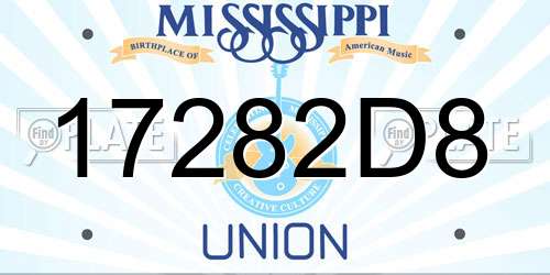 17282D8 Mississippi License Plate