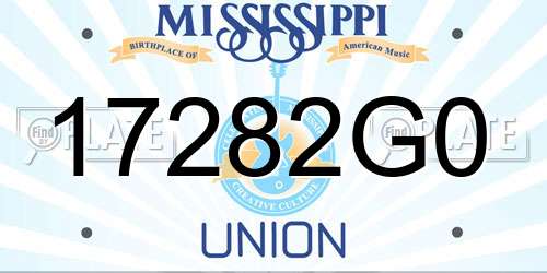 17282G0 Mississippi License Plate